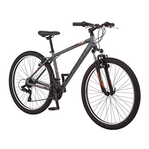Schwinn High Timber AL Youth/Adult Mountain Bike for Men and Women, 27.5-Inch Wheels, 21-Speed, Aluminum Frame, Grey