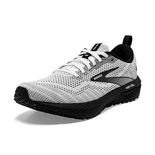Brooks Women’s Revel 6 Neutral Running Shoe - White/Black - 8 Medium