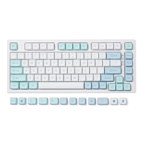 YUNZII YZ75 75% Hot Swappable Wireless Gaming Mechanical Keyboard, RGB Backlights, BT5.0/2.4G/USB-C, Dye Sub PBT Keycaps for Linux/Win/Mac(Gateron G Pro Yellow, Mint)