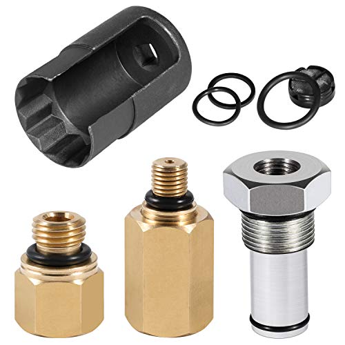 Sunluway 6.0 High Pressure Oil Pump IPR Valve Air Test Fitting Tool, High Pressure Oil Rail Adapters Leak Test Kit and 6.0 IPR Valve Socket with Seal Kit Fit for Ford 6.0L Powerstroke Diesel Engine