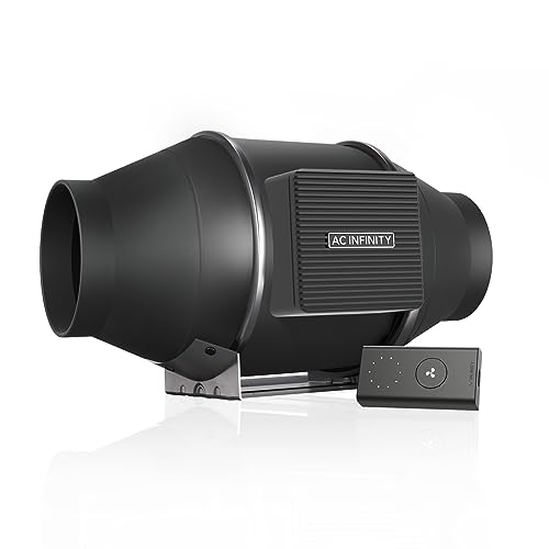 AC Infinity CLOUDLINE PRO S4, Quiet 4” Inline Duct Fan with 10-Speed Controller, EC-Motor Ventilation Exhaust Fan for Heating Cooling Booster, Grow Tents, Hydroponics