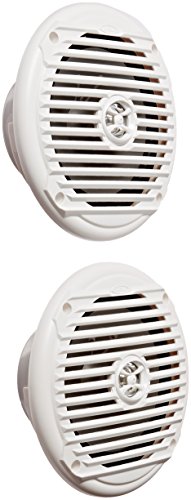 Jensen MS6007WR 6.5” Coaxial Marine Speakers, 60 Watts, White, Sold as Pair