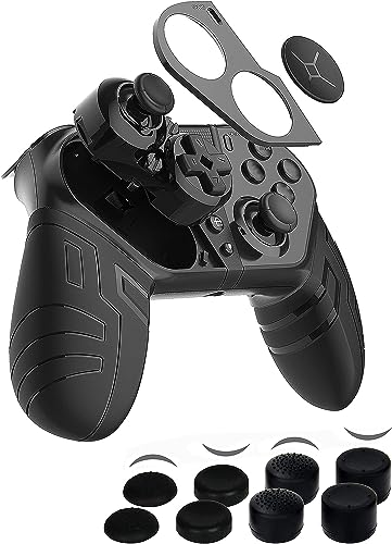 【April 2023 Newly Updated Version】 TJPD Wireless Game Set with 3 programmable Back Buttons and 1 Sensitivity Control Back Button (Black)