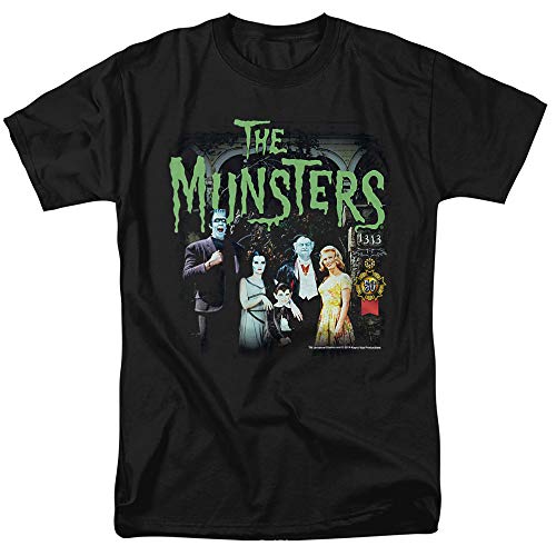 The Munsters 1313 50 Years Unisex Adult T-Shirt, Black, X-Large
