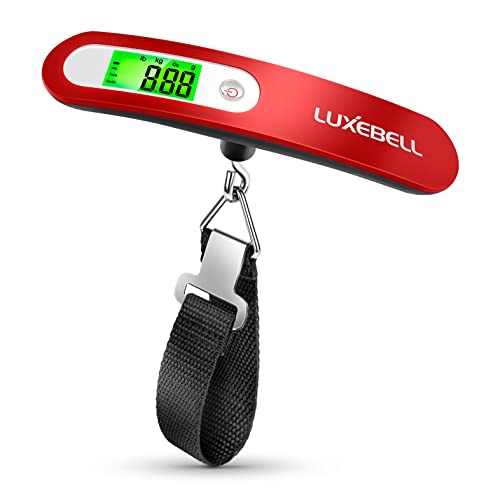 Digital Luggage Scale Gift for Traveler Suitcase Handheld Weight Scale 110lbs Red