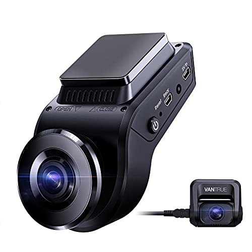 Vantrue S1 4K Dash Cam Front and Rear, 1080P Dual GPS Dash Camera with 24 Hours Parking Mode, Enhanced Night Vision, Motion Detection, Capacitor, Single Front 60FPS, G-Sensor, Support 256GB Max