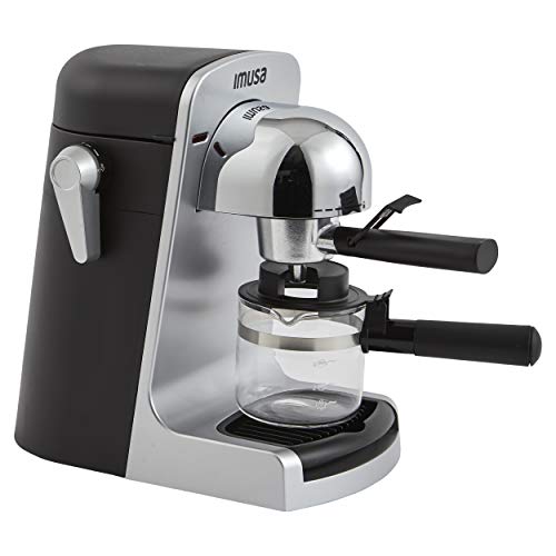 IMUSA USA GAU-18215 4 Cup Bistro Electric Espresso/Cappuccino Maker with Carafe, Silver