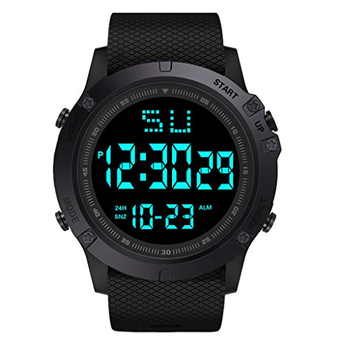 Sport Watch, 50M Waterproof Watch, Sport Wrist Watch for Men Women Kids, Digital Watch with Alarm Date and Time (Black -6)