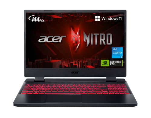 Acer Nitro 5 AN515-58-525P Gaming Laptop |Core i5-12500H | NVIDIA GeForce RTX 3050 Laptop GPU | 15.6' FHD 144Hz IPS Display | 8GB DDR4 | 512GB PCIe Gen 4 SSD | Killer Wi-Fi 6 | Backlit Keyboard, Black