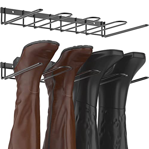 PrimZooty Boot Rack Wader Hanger Wall Mounted- (2PACK) Sturdy Metal Boot Organizer, Tall Shoe Holder for Closet, Entryway, Outdoor, Garage