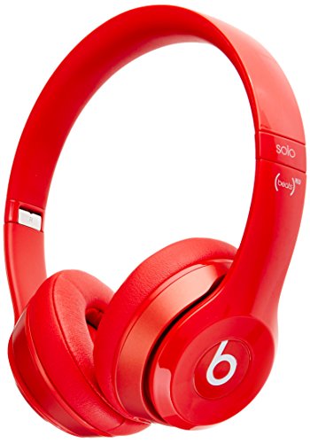 Beats Solo 2 WIRED On-Ear Headphone NOT WIRELESS - Red (Renewed)