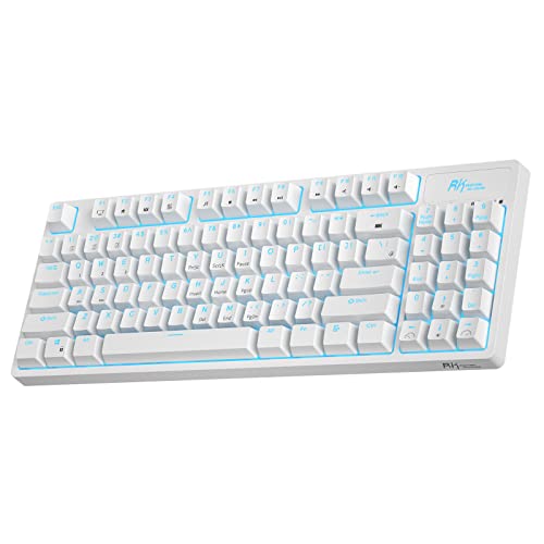 RK ROYAL KLUDGE RK89 85% Triple Mode BT5.0/2.4G/USB-C Hot Swappable Mechanical Keyboard, 89 Keys Compact Mechanical Keyboard with Detachable Frame & Software (Hot-Swappable Brown Switch, White)