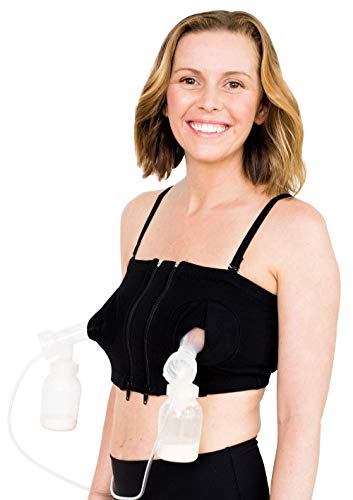 Simple Wishes Signature Hands Free Pumping Bra, Patented, Black, X-Small/Large