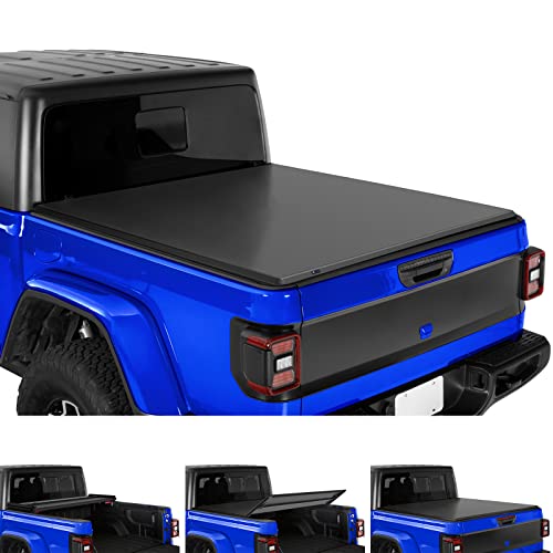 Tyger Auto T3 Soft Tri-fold Truck Bed Tonneau Cover Compatible with 2020-2024 Jeep Gladiator JT | 5' (60') Bed | TG-BC3J1060
