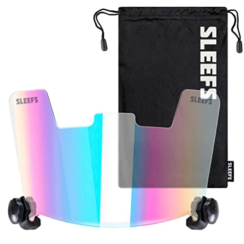 SLEEFS Football Helmet Visor [Bifrost Rainbow] - Tinted Professional Football Visor/Shield - Fits Youth & Adult Helmets - Includes Quick Visor Clips + Microfiber Travel Bag