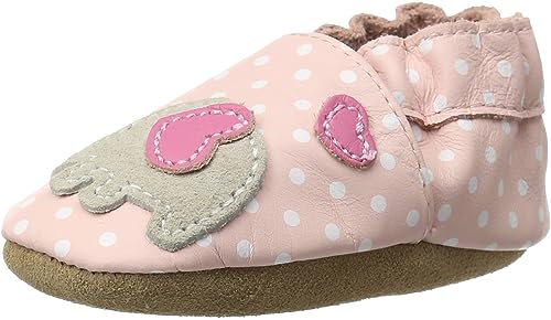 Robeez Baby Girls and Unisex Soft Soles Slip-Resistant Crib Shoes Slippers Moccasins for Infant and Toddler - Little Peanut Core - 6-12 Months