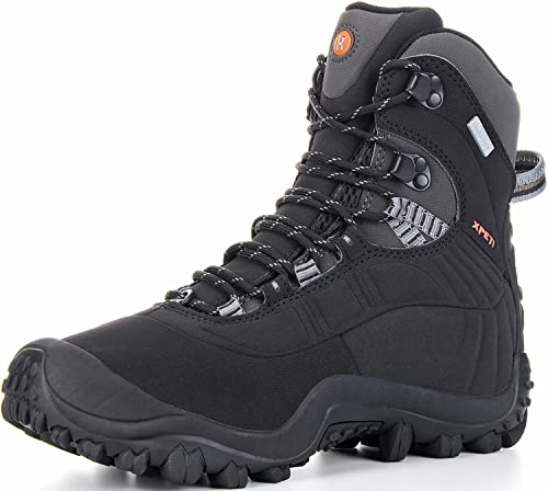 XPETI Men’s Thermator Mid-Rise Waterproof Hiking Boot Insulated Non-Slip Black 14