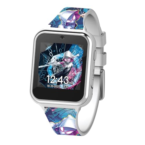 Accutime Spiderman Ghost Spider Educational Learning Touchscreen Kids Smartwatch - Multicolor Strap- Toy - Girls, Boys, Toddlers - Selfie Cam, Games, Alarm, Calculator, Pedometer (Model: SPD4935AZ)