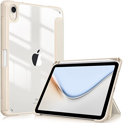 Fintie Hybrid Slim Case for iPad Mini 6 2021 (8.3 Inch) - [Built-in Pencil Holder] Shockproof Cover Clear Transparent Back Shell, Auto Wake/Sleep for iPad Mini 6th Generation, Starlight