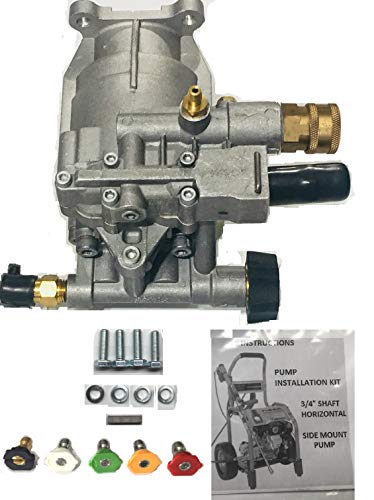 Bonus PAC Free HIGH PRESURE Wand Tips + Horizontal Pressure Washer Pump KIT 3/4' Replaces PK18219-PK16331 EXCELL DEVILBISS,GENERAC Troy-BILT PW2423H Upgrade