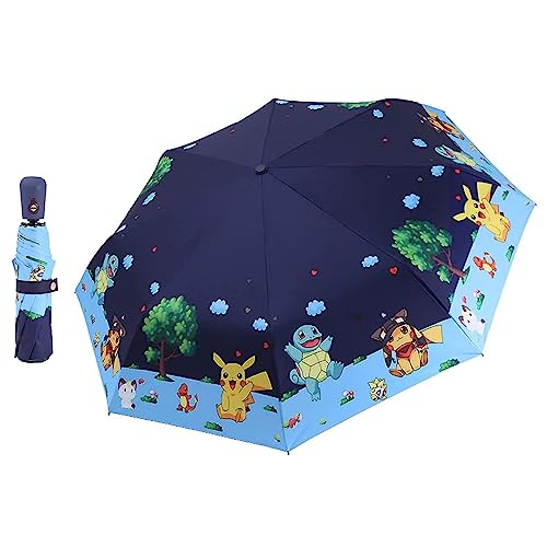 Rosavida Kids Folding Umbrella- Automatic Open- Cartoon- UV Protection- Travel Umbrella Compact Windproof for Girls Boys Women ＃4