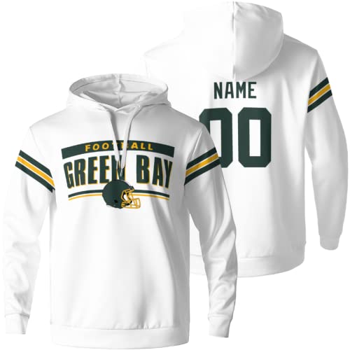 ANTKING Green Bay Hoodies Customized Personalized Apparel Any Name Any Number Gifts for Men Kids Fans