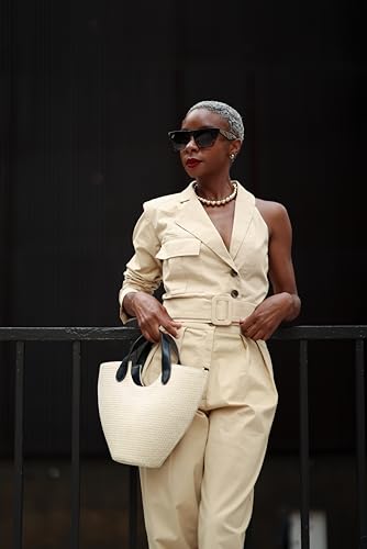 The Drop Women's Oat Milk One Sleeve Stretch Cotton Jacket by @signedblake, L Oatmeal