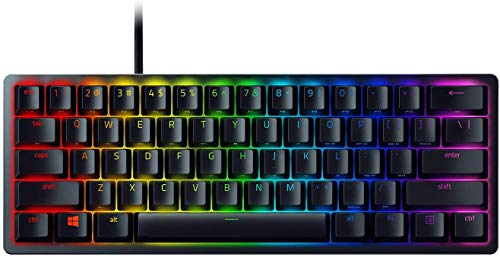 Razer Huntsman Mini 60% Gaming Keyboard: Fast Keyboard Switches - Clicky Optical Switches - Chroma RGB Lighting - PBT Keycaps - Onboard Memory - Classic Black