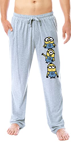 Despicable Me Mens' Minions Chibi Character Soft Sleep Pajama Pants (Large)