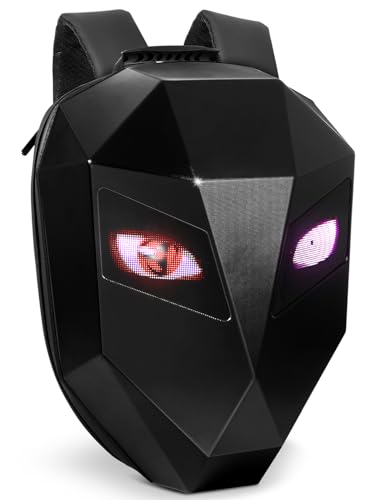 TEMSONE Motorcycle LED Knight Backpack with Full-color screen, Laptop Backpack, DIY programming Backpack, Riding Backpack for Store Helmet, Waterproof Luggage Bag for Travelling Camping Cycling