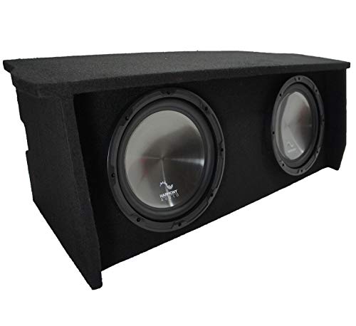 Harmony Audio HA-R124 Compatible with 2007-UP Jeep Wrangler 12' Subwoofer and JW2X12-0717-AR 2 Door Dual 12' Sub Box