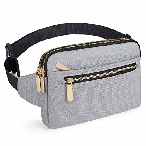 Fanny Packs Women Fashion-able, Plus Size Waist Pack Belt Bag for Men, Cute Crossbody Bags With Large Capacity Adjustable Belts, Casual Hip Bum Bags for Disney Travel Hiking Cycling Black Grey