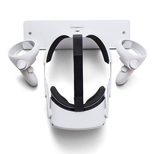 CNBEYOUNG Metal VR Headset Wall Mount Storage Stand Hook Compatible with Quest 2 Pro Quest 3, Valve Index, PSVR 2, HTC Vive, Pico 4, Pimax VR MR XR Headsets and Controllers(Aluminum Alloy-Silver)