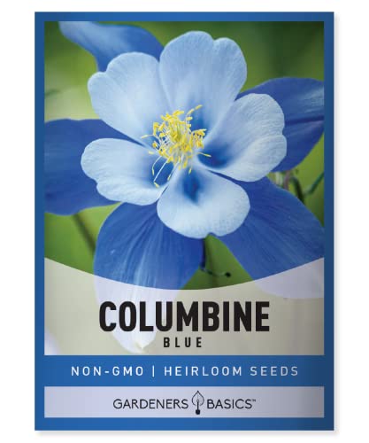 Gardeners Basics, Blue Columbine Seeds for Planting (Aquilegia Seeds) - Beautiful Blue Perennial Flower to Plant in Your Flower Garden Open Pollinated, Non-GMO