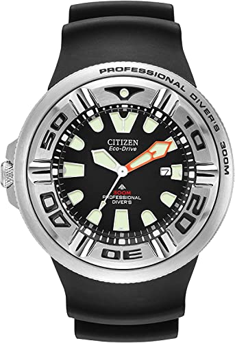 Citizen Men's Eco-Drive Promaster Sea Dive Watch in Stainless Steel with Black Polyurethane strap, Black Dial (Model: BJ8050-08E)