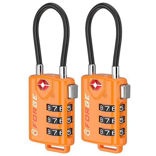 TSA Approved Cable Luggage Locks, Re-settable Combination with Alloy Body