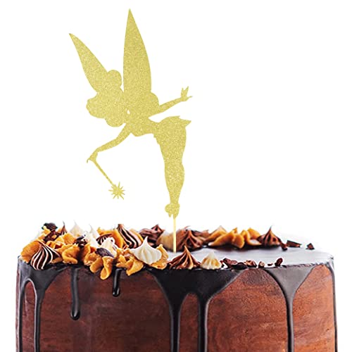 Tinkerbell Cake Topper - Fairy Glitter Cake Topper,girl Birthday Party Decoration Topper,fairy/tinkerbell Birthday,fairy Garden Cake Topper,Smash 1st birthday cake topper photo props