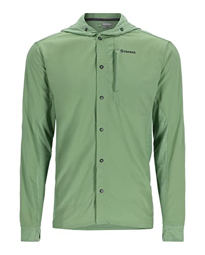 Simms Men's Bugstopper Intruder BiComp Outdoor Long Sleeve Fishing Shirt with Insect Shield, UPF 50, Field/Field Heather, X-Large