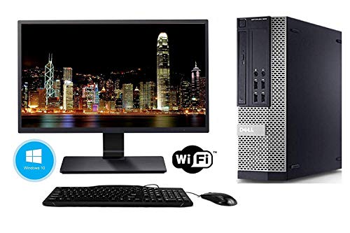 Dell Optiplex 990 Desktop Computer Package - Intel Quad Core i5 3.1-GHz, 16GB RAM, 2 TB, DVD-RW Drive, 20 Inch LCD Monitor, Keyboard, Mouse, WiFi, Bluetooth, Windows 10 (Renewed)