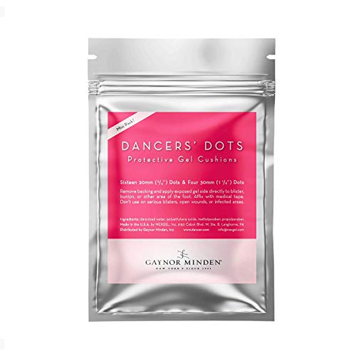 Gaynor Minden Dancers Dots | Gel Blister Pads | Hydrogel Patches for Prevention of Blisters | Instant Cooling and Soothing Relief | 20-Count (2 Sizes)