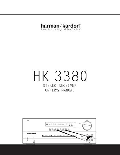 Instruction Manual for Harman Kardon HK-3380 Receiver Owners Instruction Manual Reprint