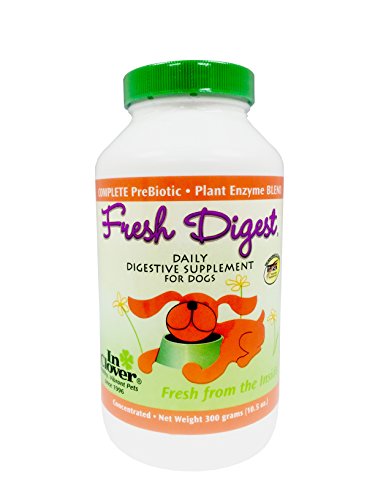In Clover Fresh Digest Daily Digestive Aid and Immune Support Supplement for Dogs, All Natural Prebiotic and Enzyme Powder for Less Gas and Healthy Stools, Works Fast 300 gram (10.5 oz.)