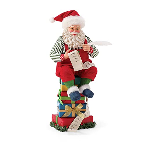 Department 56 Possible Dreams Santa Christmas Traditions Top of The List Figurine, 12.5 Inch, Multicolor