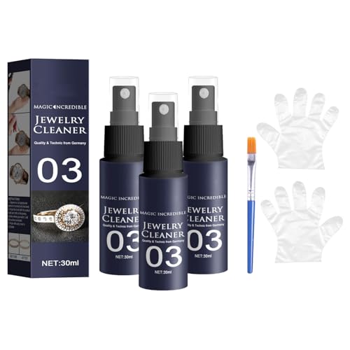 Kicikol Jewelry Cleaner 03 for All Jewelry, Anti Tarnish Jewelry Cleaner, Magic Incredible Jewelry Cleaner 03, Quick Jewelry Cleaning Spray-3pcs