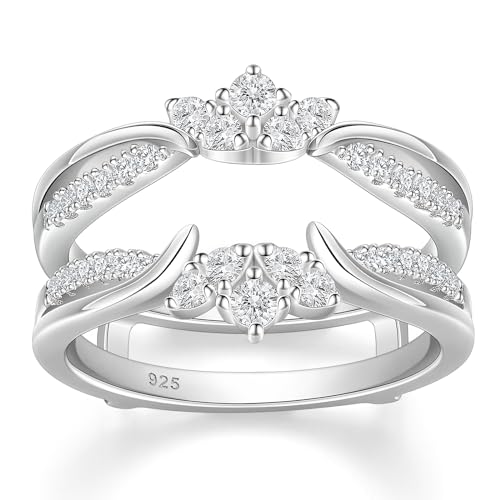 SHELOVES Moissanite Ring Enhancers for Engagement Rings Guard Stacking Wedding Bands 925 Sterling Silver Sz 7