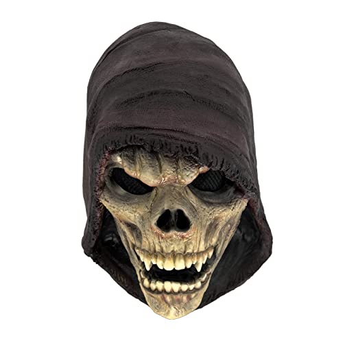 MILERUN Latex Vampire Death Skull Grim reaper Headgear Mask For Halloween Makeup Prom Costume Accessories LARP