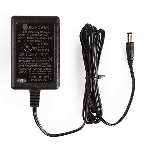 LotFancy 12V Battery Charger, for Razor Power Core E90, 12 Volt Kids Ride On Toys, Electric Scooter Power Supply Adapter, UL Listed, 71” Cable, Barrel Connector