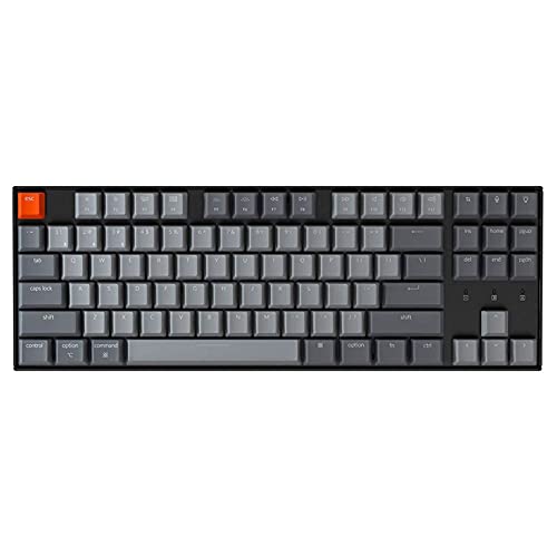 Keychron K8 Tenkeyless Wireless Mechanical Keyboard for Mac, RGB Backlight, Bluetooth, Multitasking, Type-C Wired Gaming Keyboard for Windows with Gateron G Pro Brown Switch