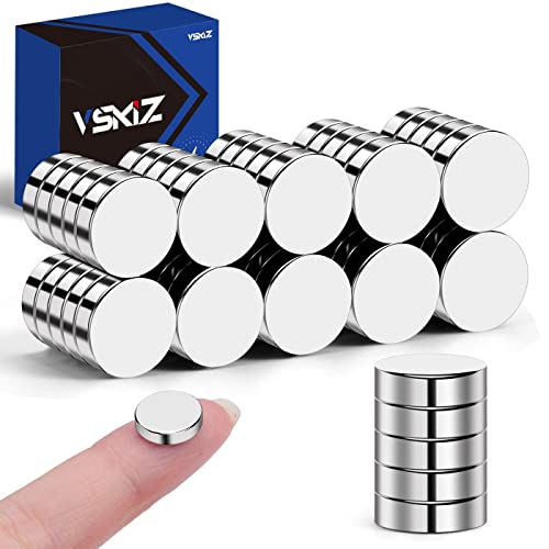 VSKIZ Refrigerator Magnets 50 Pcs, 10x3mm Tiny Round Disc Small, Muti-use Premium Neodymium Fridge Magnets Rare Earth, Whiteboard Magnets for Crafts, DIY, Office, Dry Erase Board.