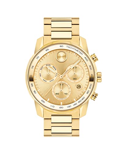 Movado Men's Bold Verso Swiss Quartz Watch with Stainless Steel Strap, Gold Plated, 21.95 (Model: 3600866)